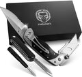 Premium Utility Knife, Folding Pocket Knife Combo, Box Cutter, Heavy Duty Dual Blades W/Belt Clip Gift Set for Dad Carpenter or Construction Worker - Escape_realityedc