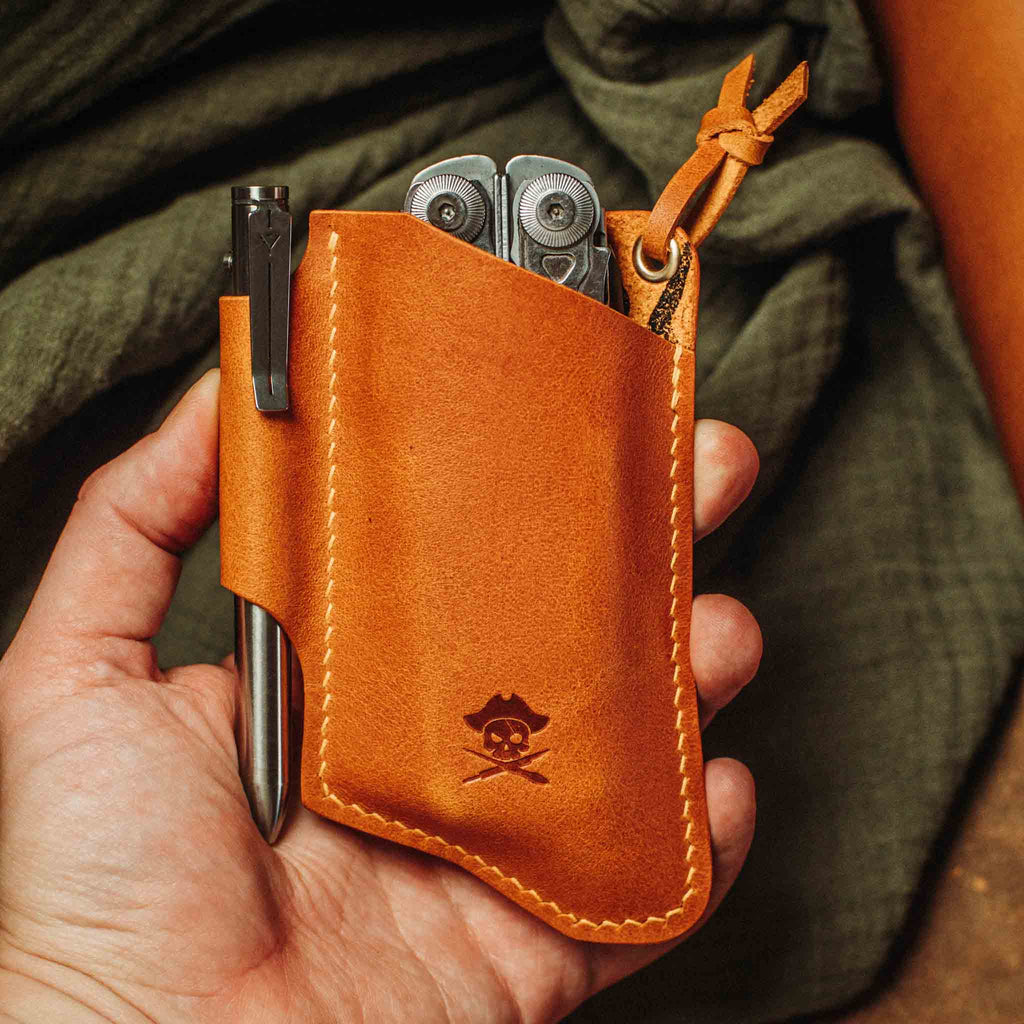 Pirate Goods Sailor v3 Knife Sleeve – Leather EDC Pocket Knife Holder - Escape_realityedc