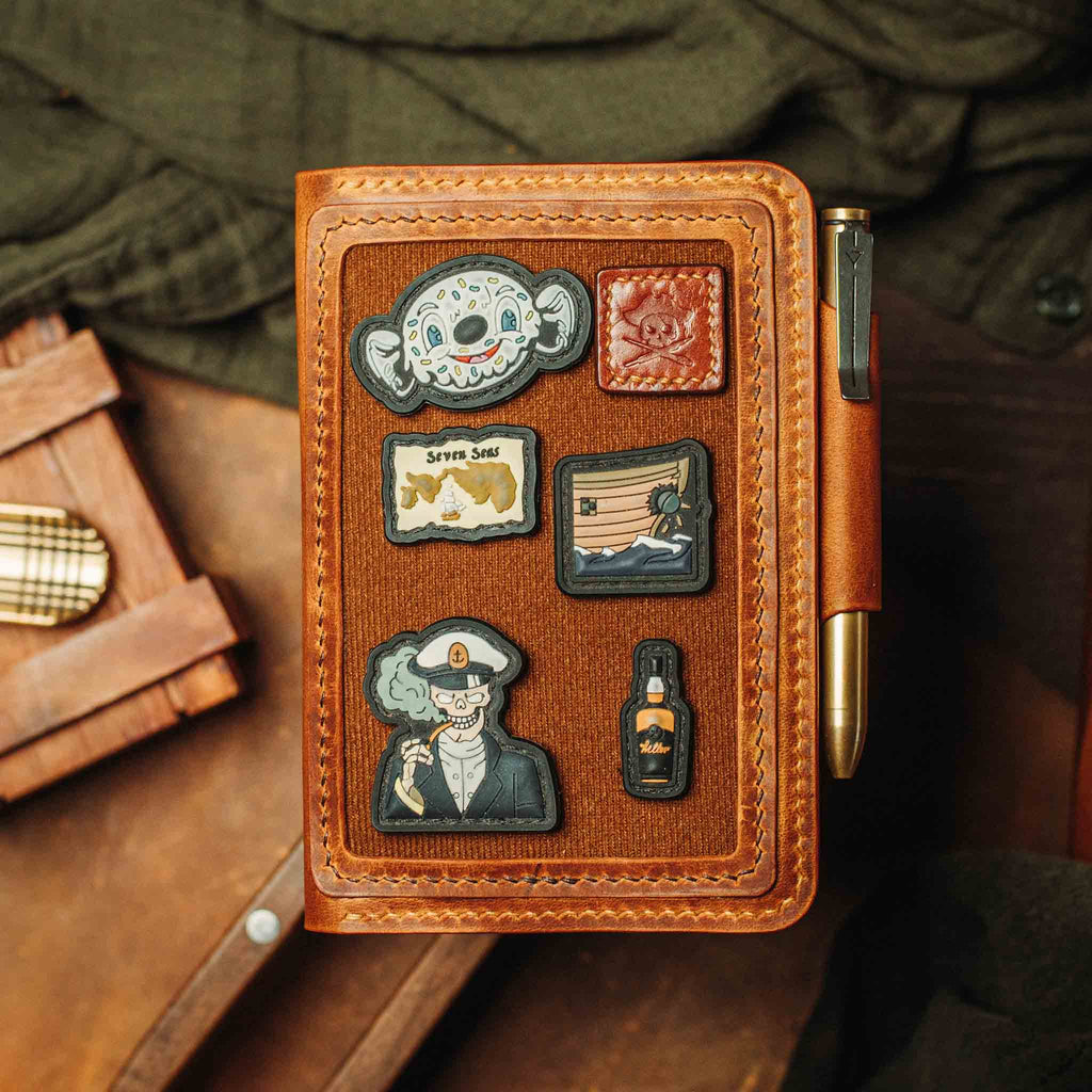 Pirate Goods Quartermaster v2 Passport Wallet – Leather Travel EDC Organizer with Velcro Panel & Field Notes Holder - Escape_realityedc