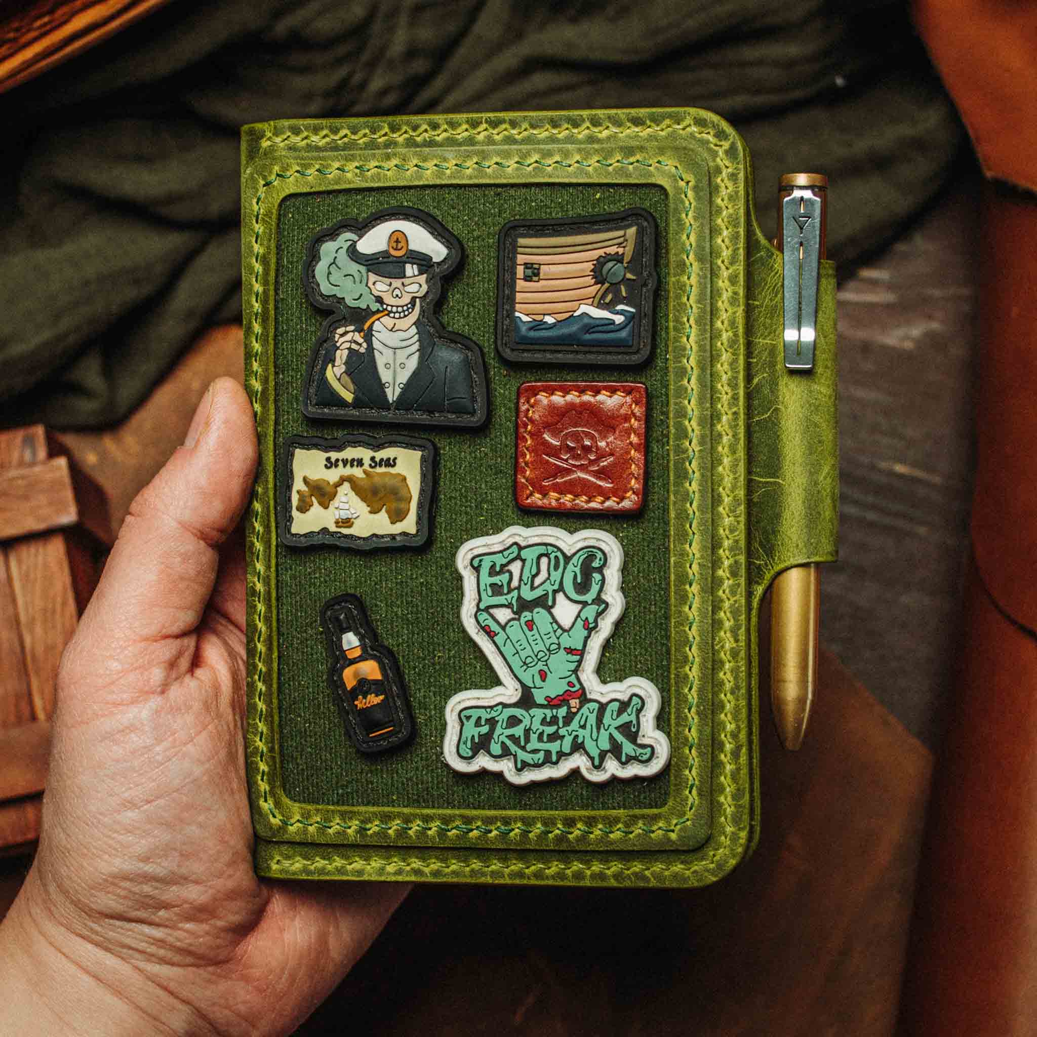 Pirate Goods Quartermaster v2 Passport Wallet – Leather Travel EDC Organizer with Velcro Panel & Field Notes Holder - Escape_realityedc