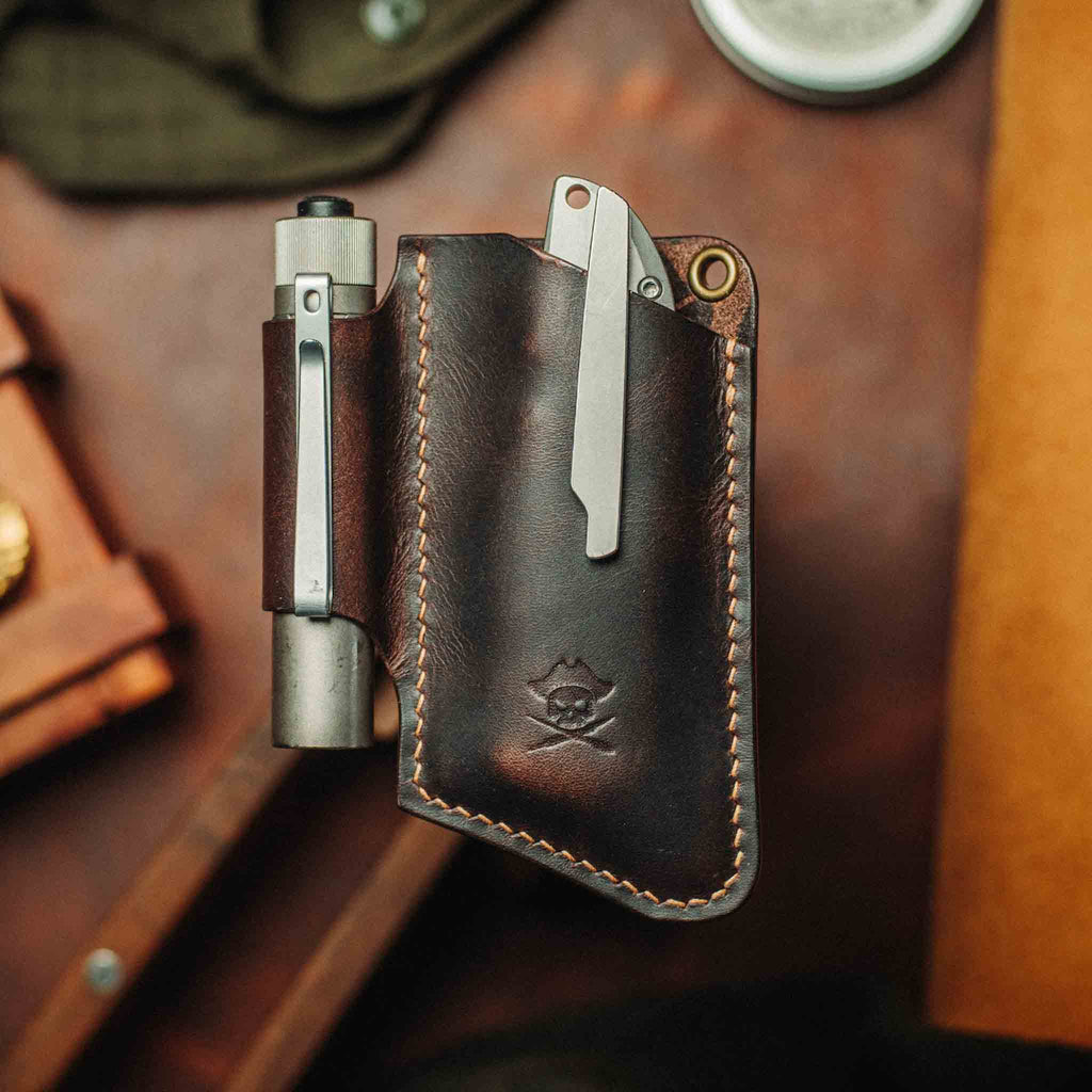 Pirate Goods Sailor v3 Knife Sleeve – Leather EDC Pocket Knife Holder - Escape_realityedc