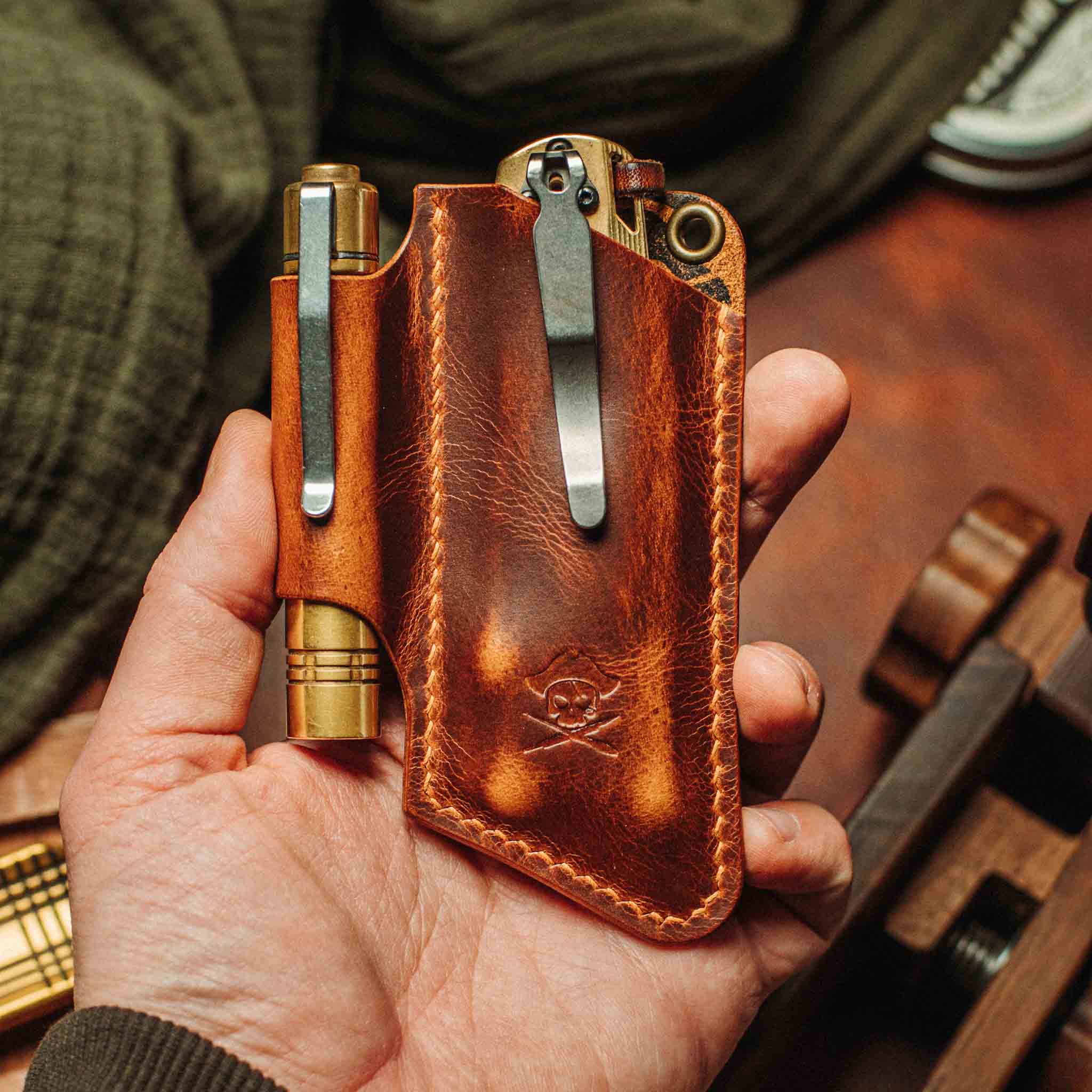 Pirate Goods Sailor v3 Knife Sleeve – Leather EDC Pocket Knife Holder - Escape_realityedc