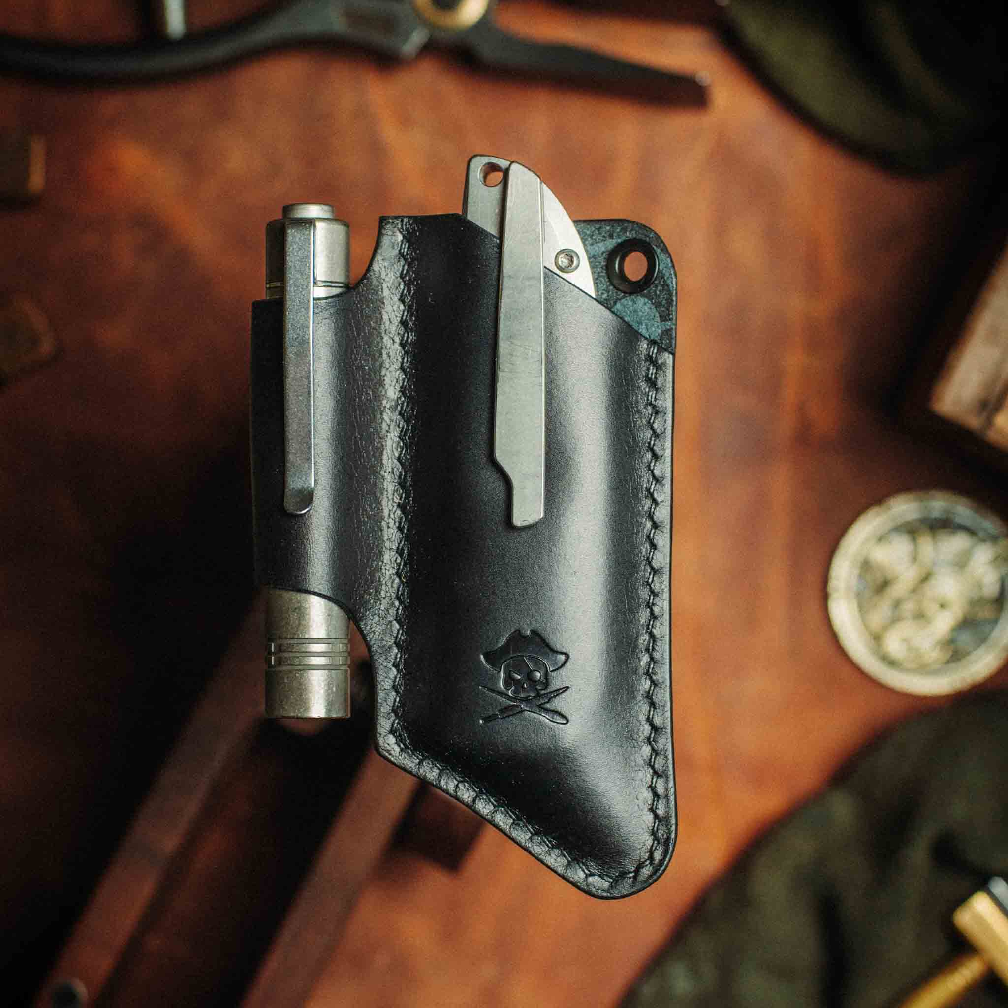Pirate Goods Sailor v3 Knife Sleeve – Leather EDC Pocket Knife Holder - Escape_realityedc