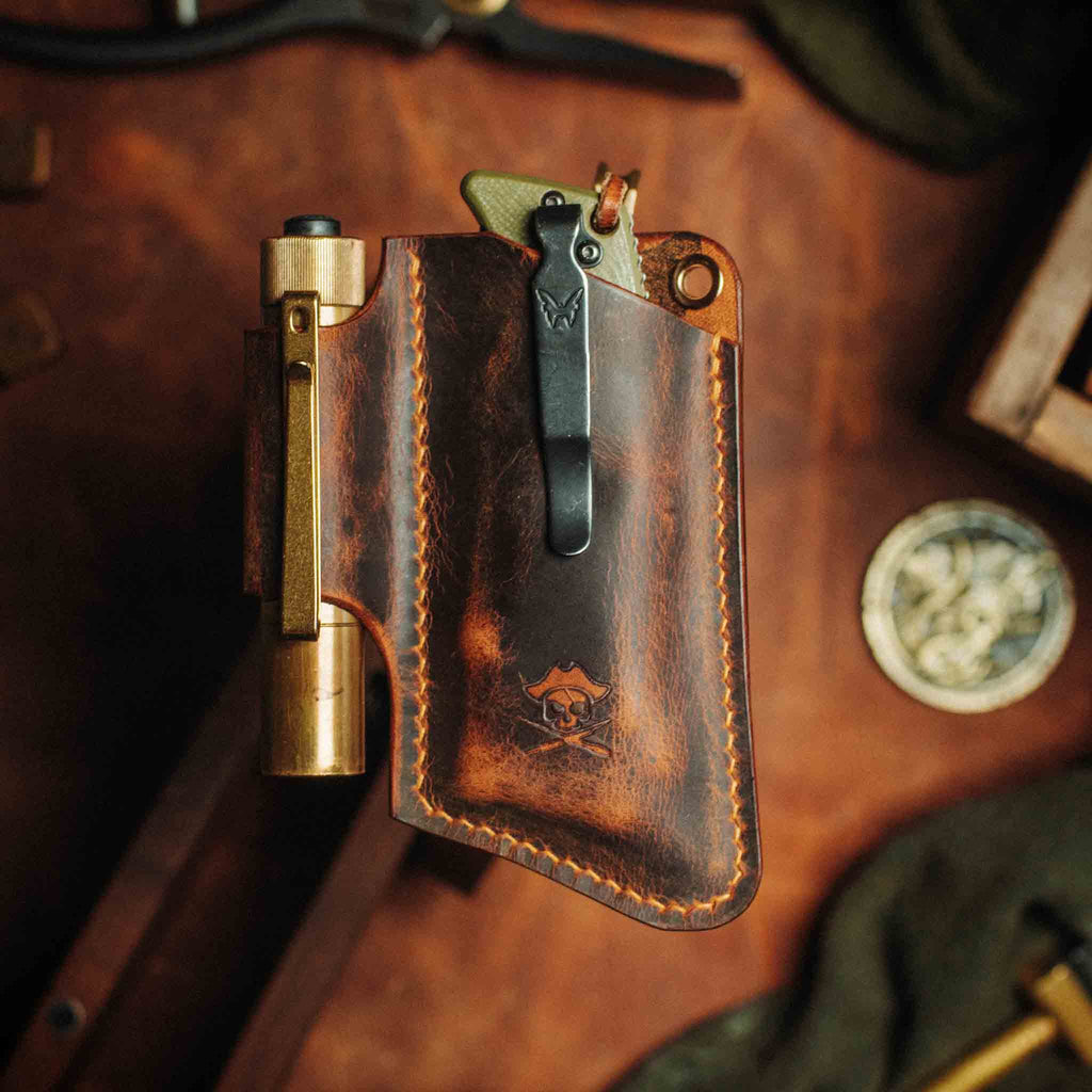 Pirate Goods Sailor v3 Knife Sleeve – Leather EDC Pocket Knife Holder - Escape_realityedc