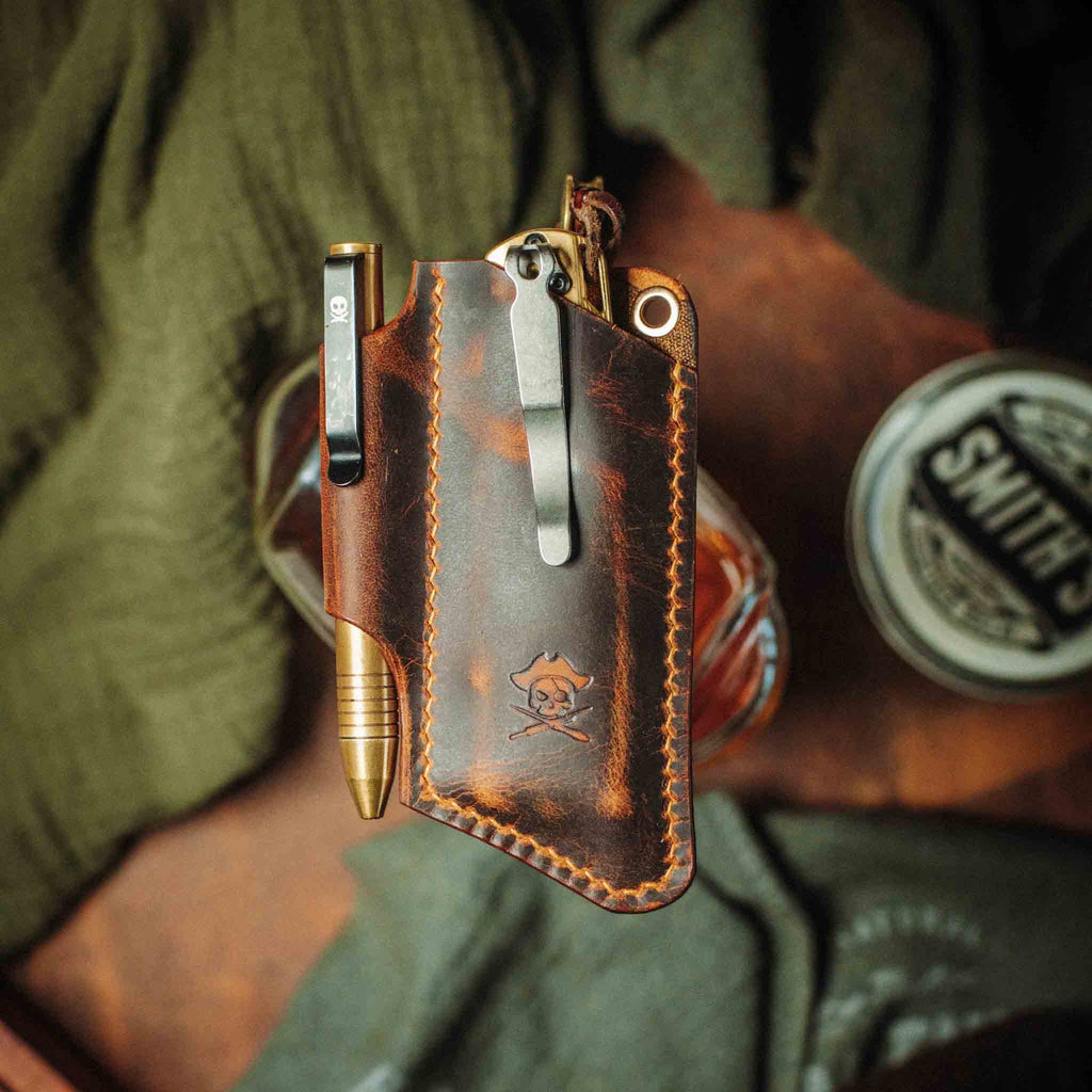 Pirate Goods Sailor v3 Knife Sleeve – Leather EDC Pocket Knife Holder - Escape_realityedc