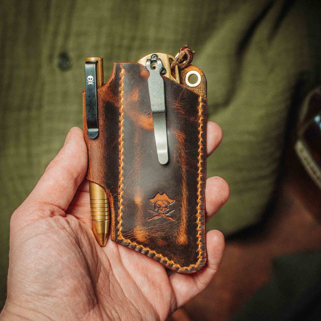 Pirate Goods Sailor v3 Knife Sleeve – Leather EDC Pocket Knife Holder - Escape_realityedc