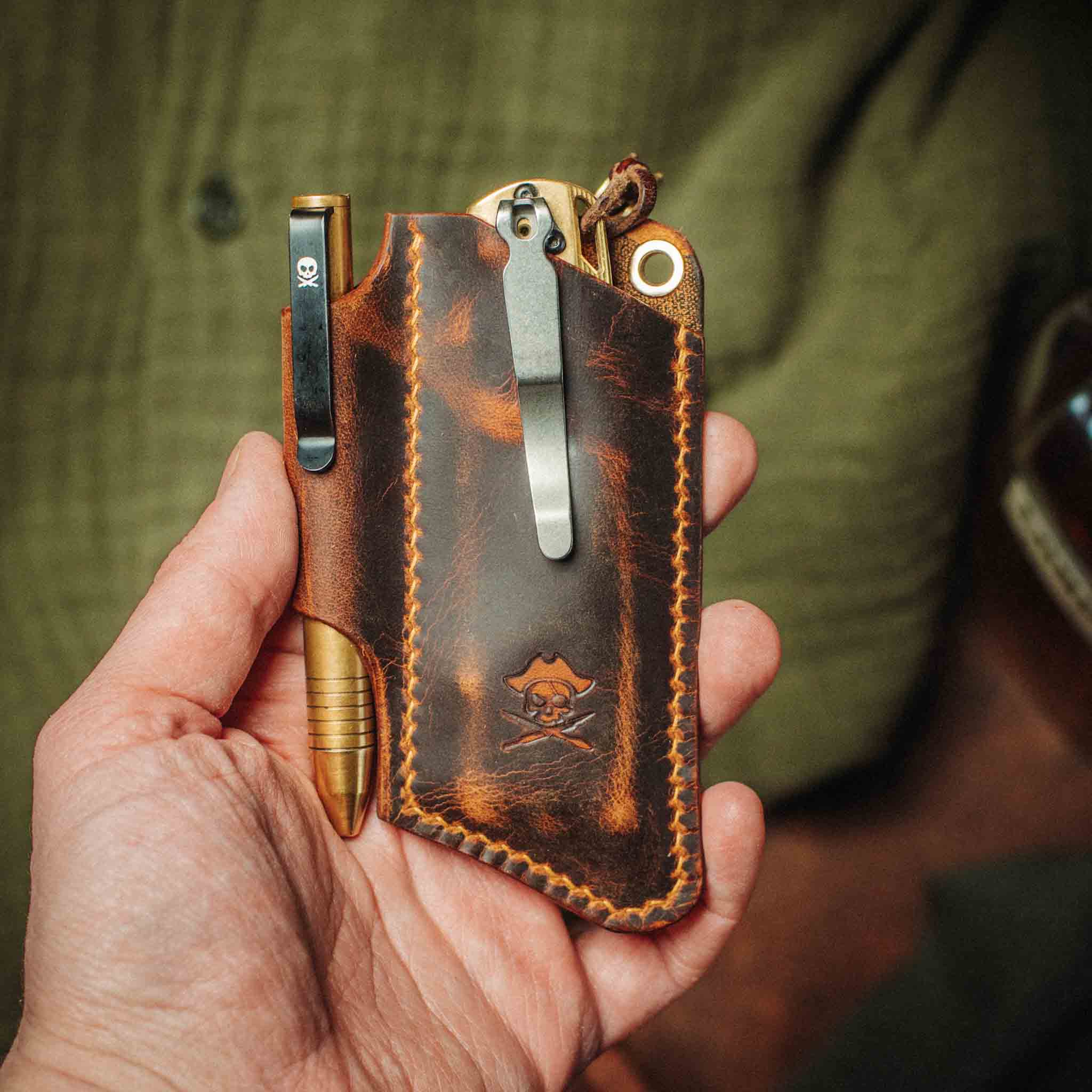 Pirate Goods Sailor v3 Knife Sleeve – Leather EDC Pocket Knife Holder - Escape_realityedc