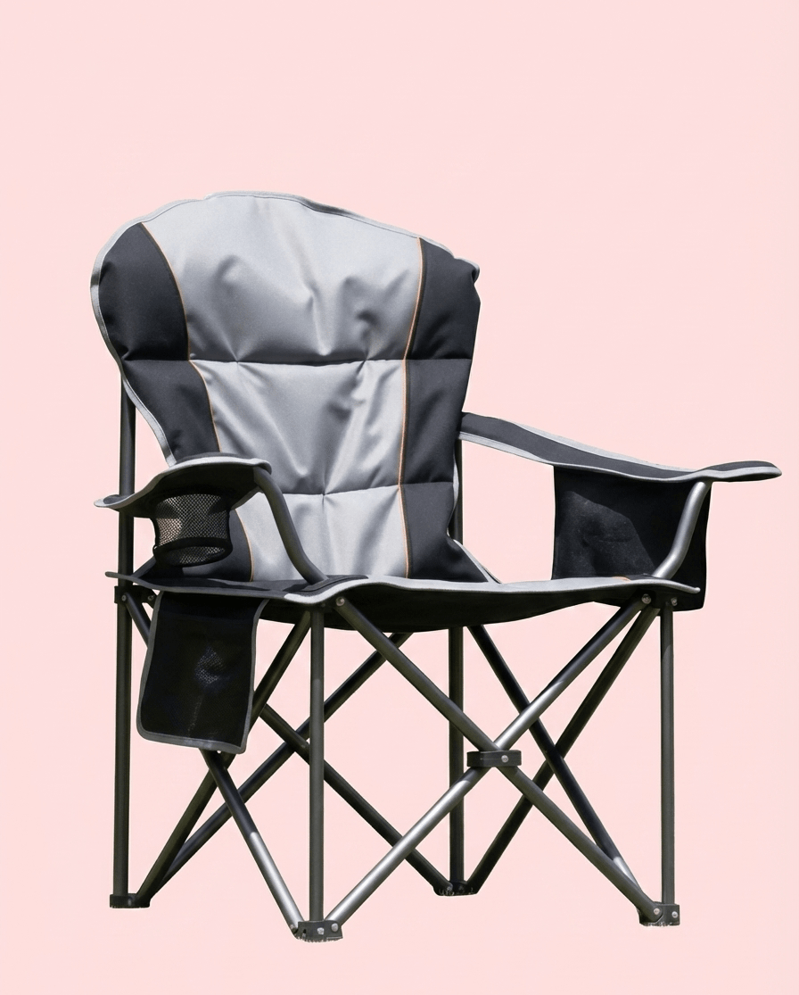 500 lbs Heavy Duty Folding Camping Chair w/ Cup Holder & Cooler Bag | Portable Outdoor Beach Seat - Escape_realityedc