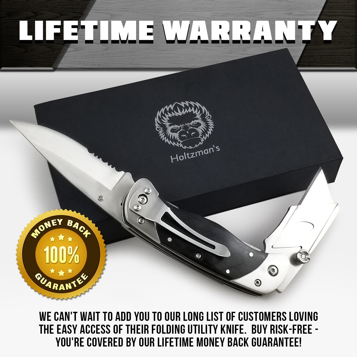 Premium Utility Knife, Folding Pocket Knife Combo, Box Cutter, Heavy Duty Dual Blades W/Belt Clip Gift Set for Dad Carpenter or Construction Worker - Escape_realityedc