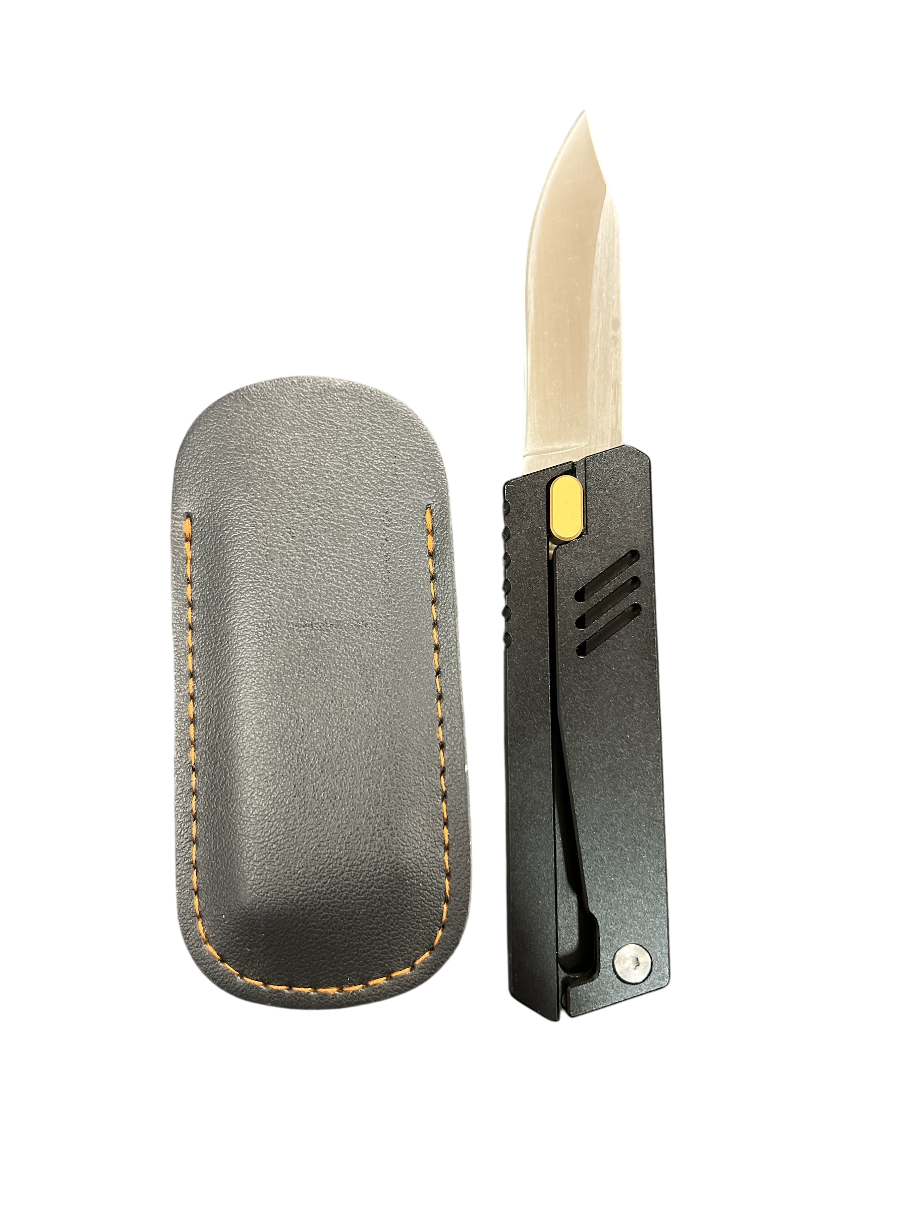 Thumb Switch "Gravity" Knives - Includes Leather Case (3cR13 Steel)