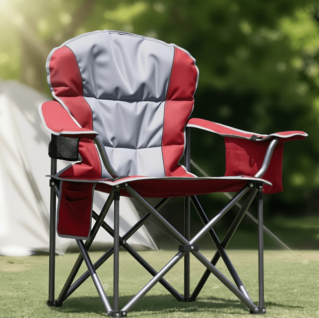 500 lbs Heavy Duty Folding Camping Chair w/ Cup Holder & Cooler Bag | Portable Outdoor Beach Seat - Escape_realityedc