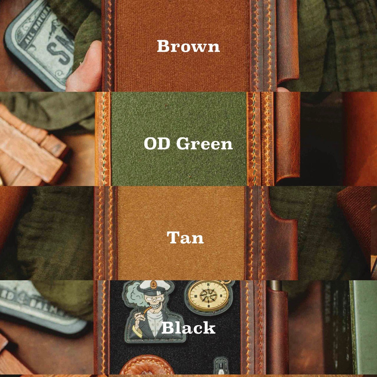 Pirate Goods Quartermaster v2 Passport Wallet – Leather Travel EDC Organizer with Velcro Panel & Field Notes Holder - Escape_realityedc