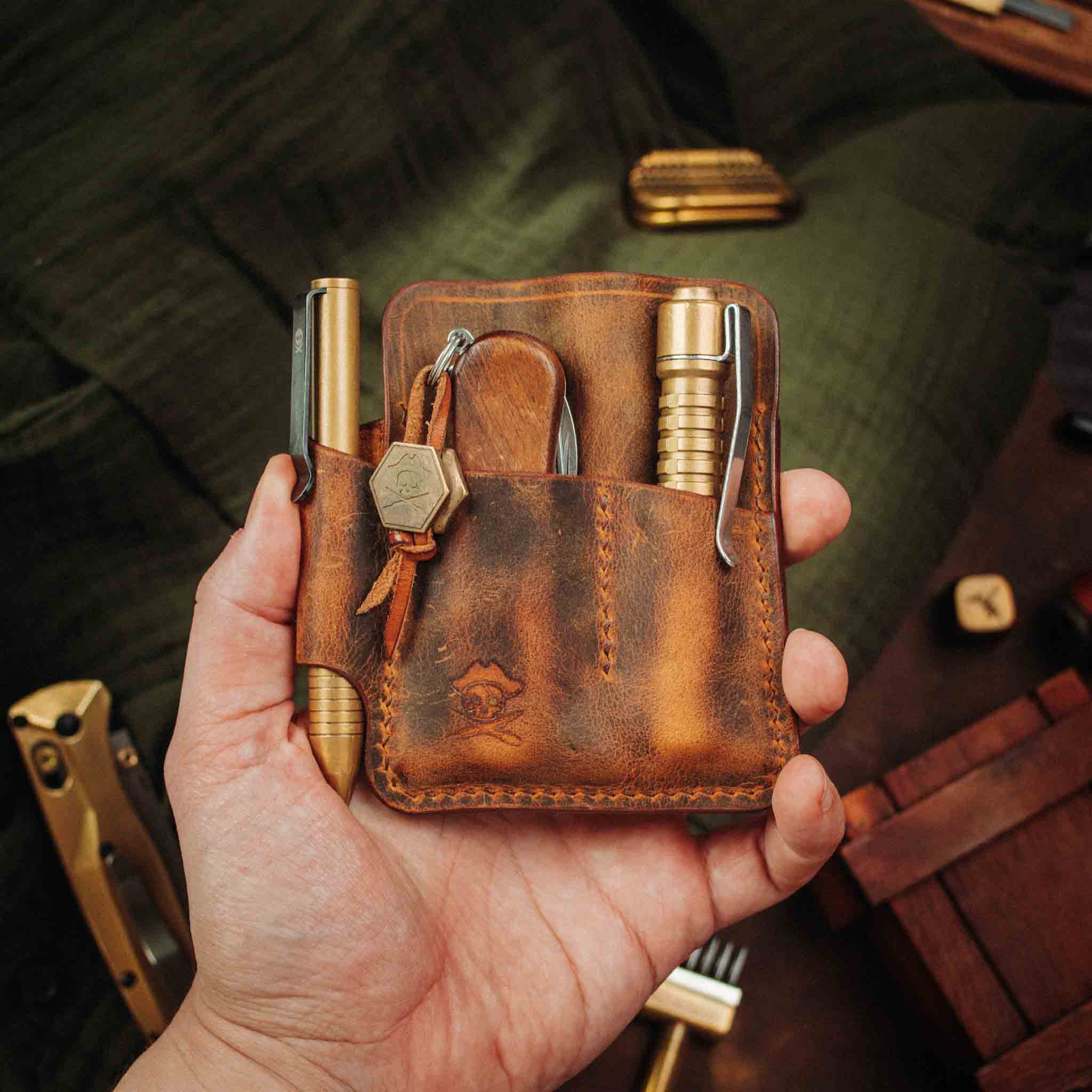 Pirate Goods First Mate Pocket Organizer – Leather EDC Pocket Carrier - Escape_realityedc