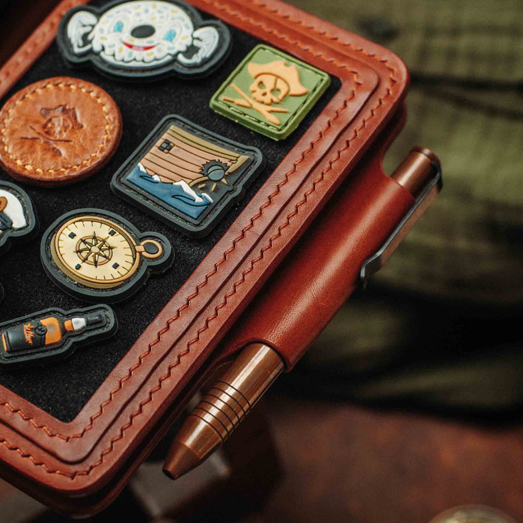Pirate Goods Quartermaster v2 Passport Wallet – Leather Travel EDC Organizer with Velcro Panel & Field Notes Holder - Escape_realityedc