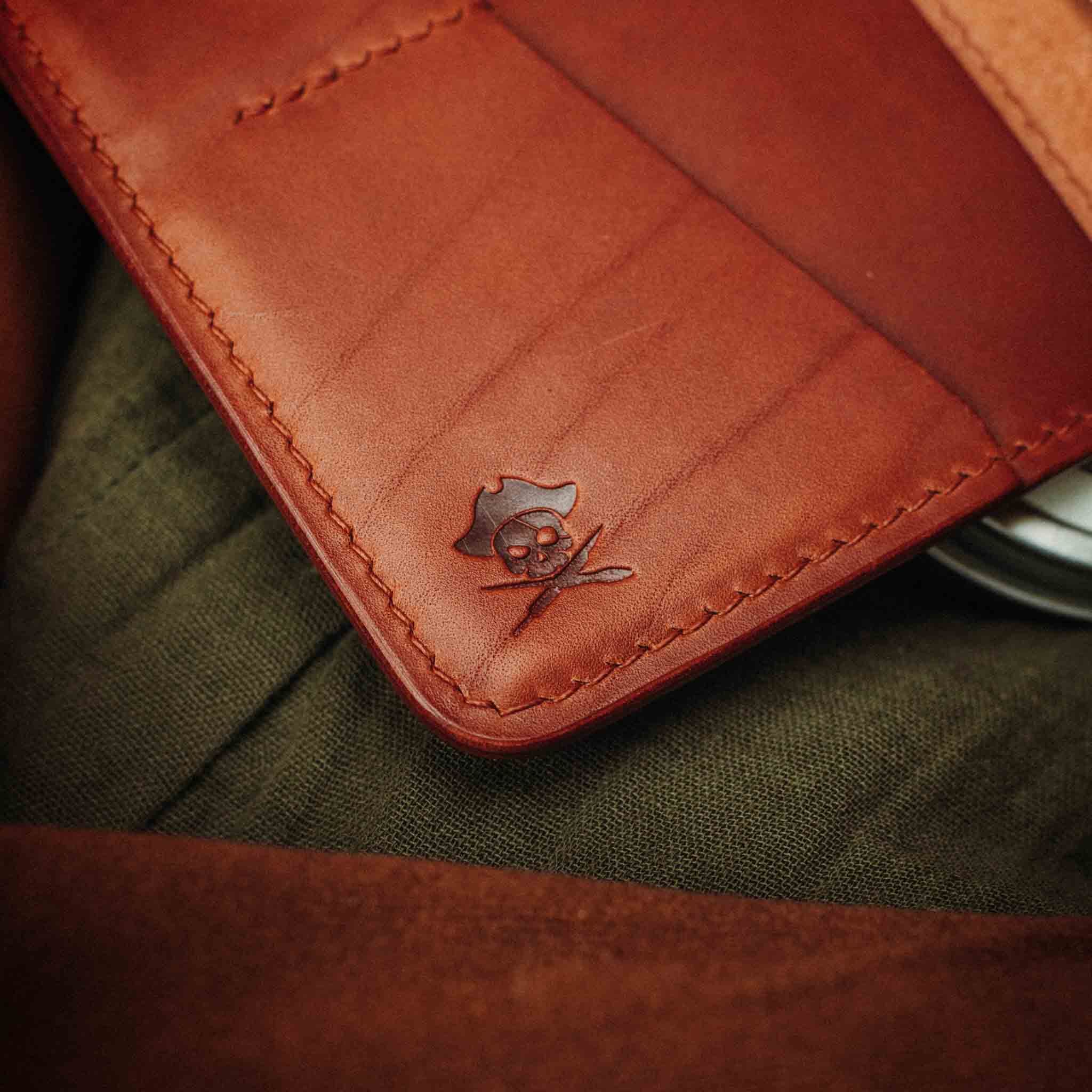 Pirate Goods Quartermaster v2 Passport Wallet – Leather Travel EDC Organizer with Velcro Panel & Field Notes Holder